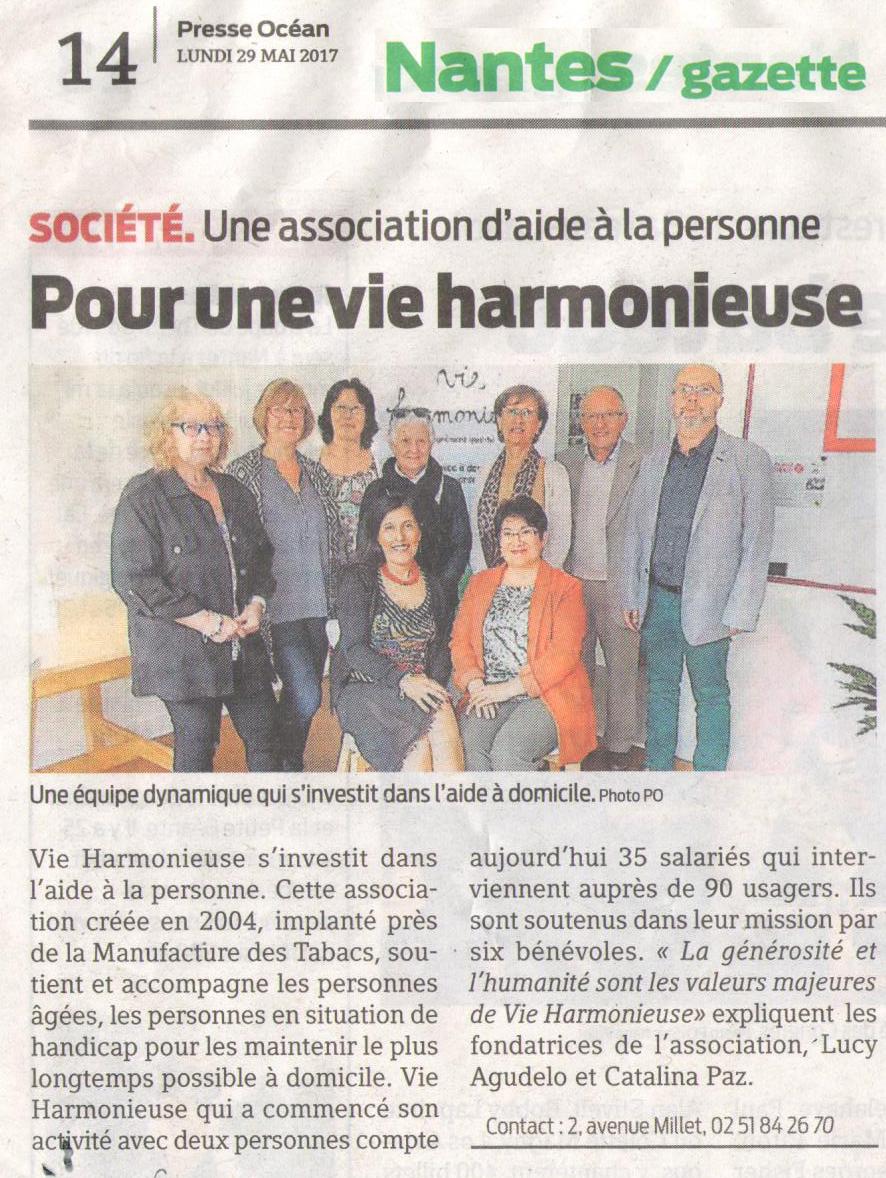 Une association d'aide à la personne, pour une vie harmonieuse
NANTES GAZETTE - 29/05/2017